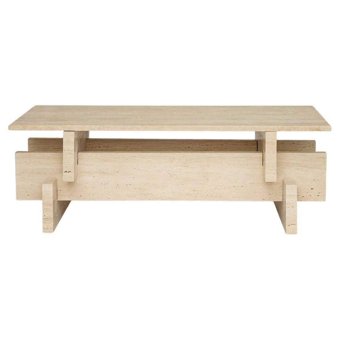 Table basse en travertin 'BERLIN'