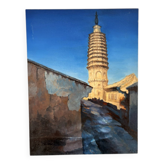 Asian Painting Table Temple Jueshan Chinese Myth Wukong