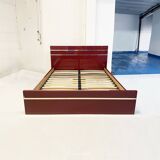 Eric Maville Acrylic Brass Burgundy Double Bed only 1970s