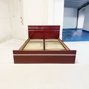 Eric Maville Acrylic Brass Burgundy Double Bed only 1970s