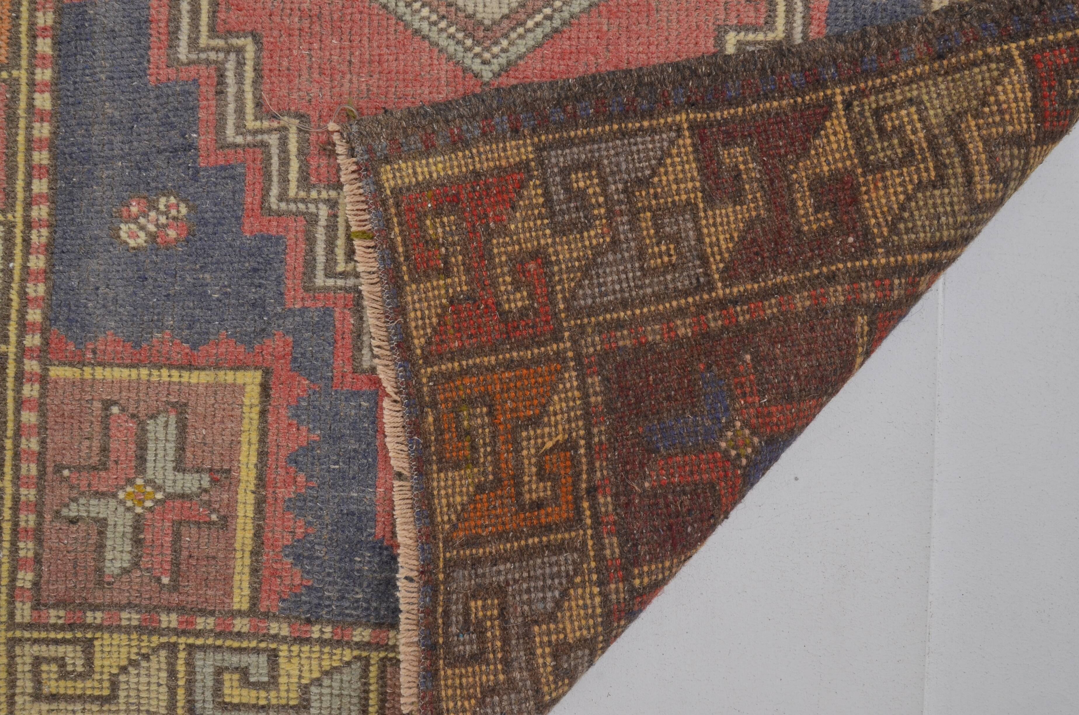 Tapis Oushak rouge et bleu sku 2451