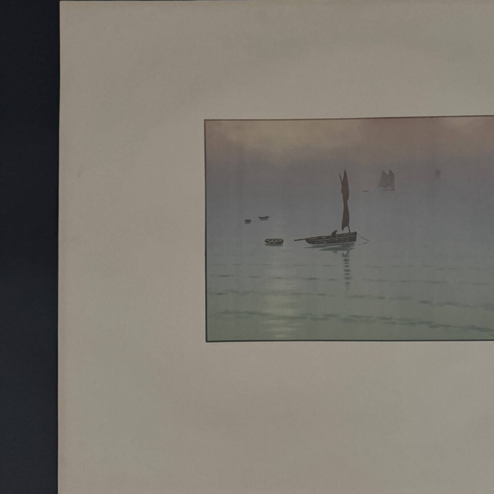 Lithograph by Henri Rivière The Beautiful Country of Brittany - Mist at Sea