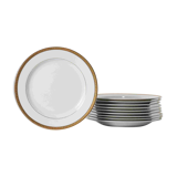 SET OF 10 PORCELAIN DESSERT PLATES, CHRISTOFLE, 1960s