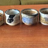 8 stoneware pots