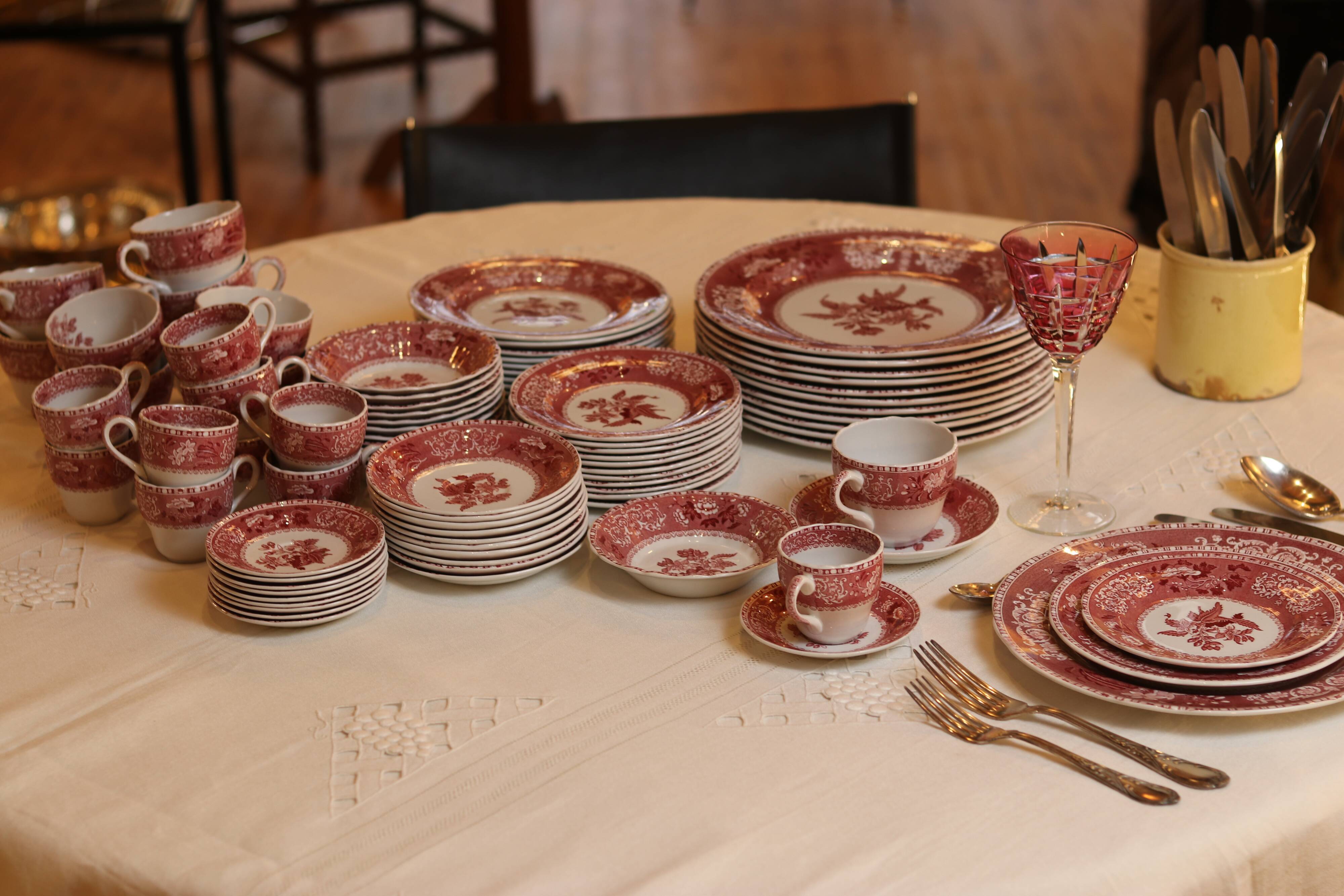 Service Spode « Pink Camilla » de 90 pièces, des années 1950