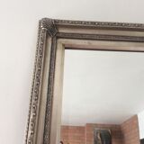 Bevelled mirror in silver wood 75x105cm