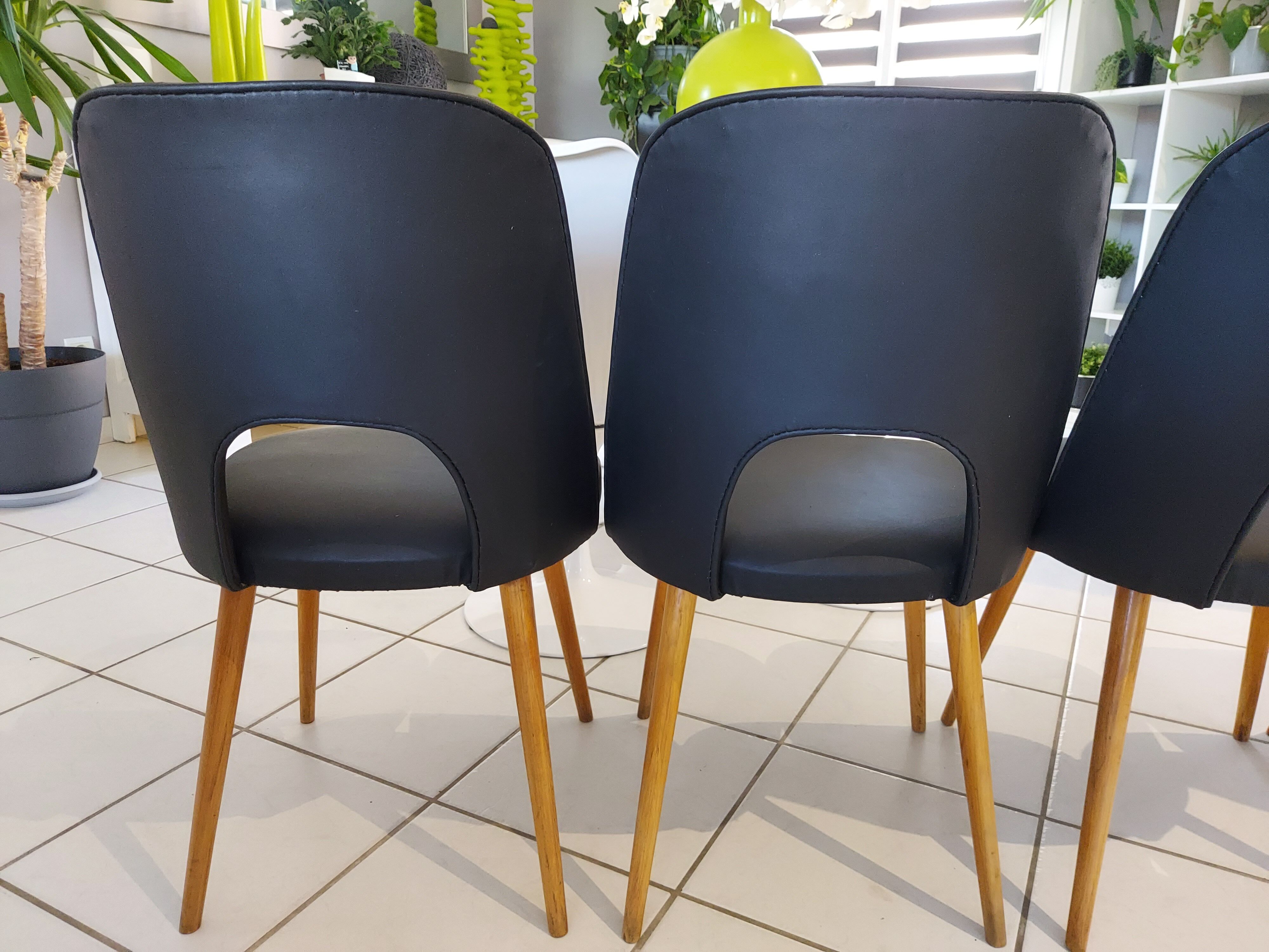 Suite of 4 Chairs by Designer Oswald Haerdlt for Your Year 1950