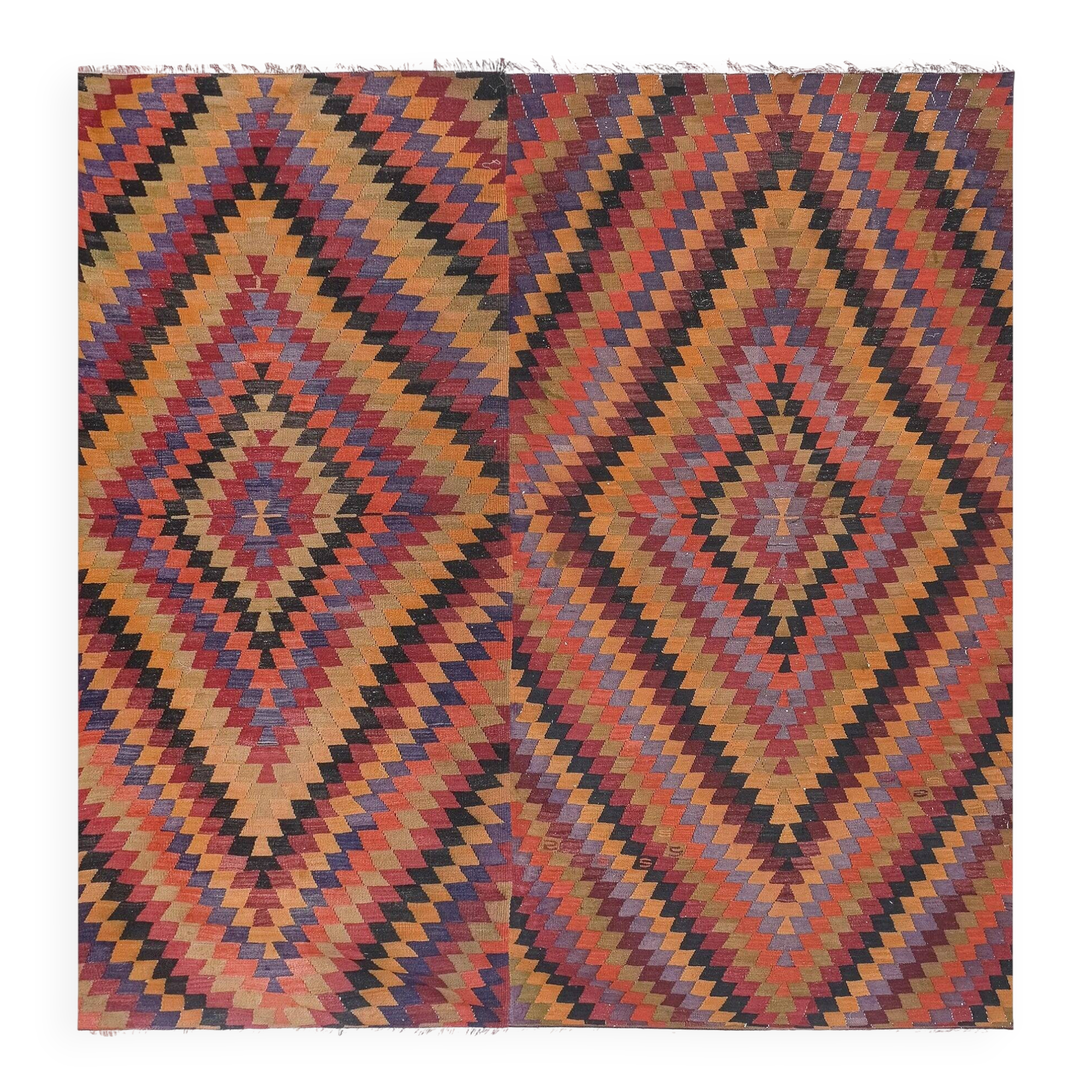 Tapis Kilim turc vintage tissé main