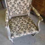 Armchair Louis XVl gray of the XlX th siecle