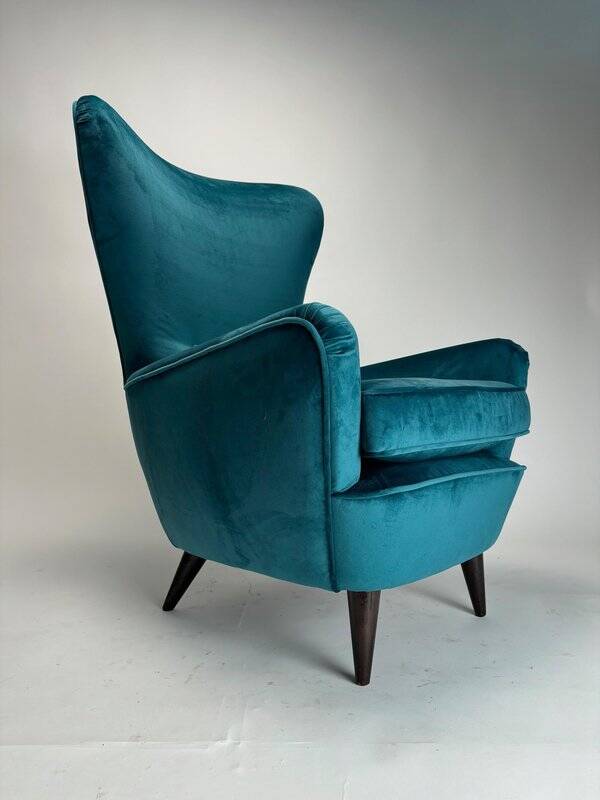 Mid-Century Modern Italian ISA Velvet Chair, 1950s