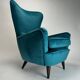 Mid-Century Modern Italian ISA Velvet Chair, 1950s