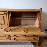 Vintage design oak buffet by Guillerme and Chambron