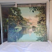 Large oil painting on wood by Jy Doussot contemporary French painter