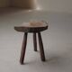 Milking stool in solid wood, Folk art, Cévennes, around 1900
