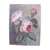 Tableau - Deux roses écloses et un bouton