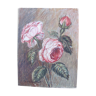 Painting - Two roses hatched and a button