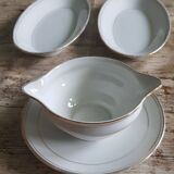 Porcelain presentation with white gold edging