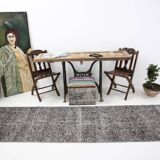 3x11 Rug For Farmhouse Hallway Gray Vintage Runner Rug, 84x291Cm