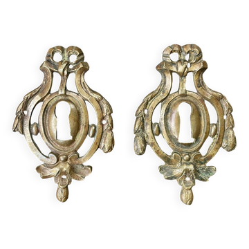 Pair of bronze lock entries, Louis XVI period