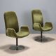 Paire de fauteuils vintage en tissu, mousse et métal, design Italie années 1970