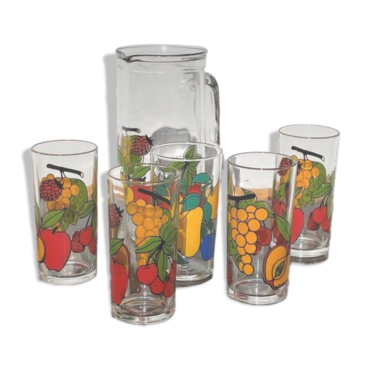 Borgonovo pitcher and glass set. Vintage 70s