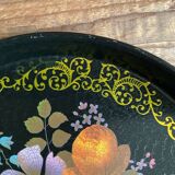 Black metal tray