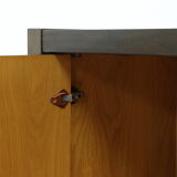Brutalist Belgian Bar Cabinet in Dark Brown Stained Oak, 1970s