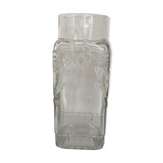 Jar old bubbled glass art nouveau decoration