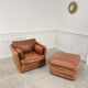 Club armchair and its ottoman 1980s