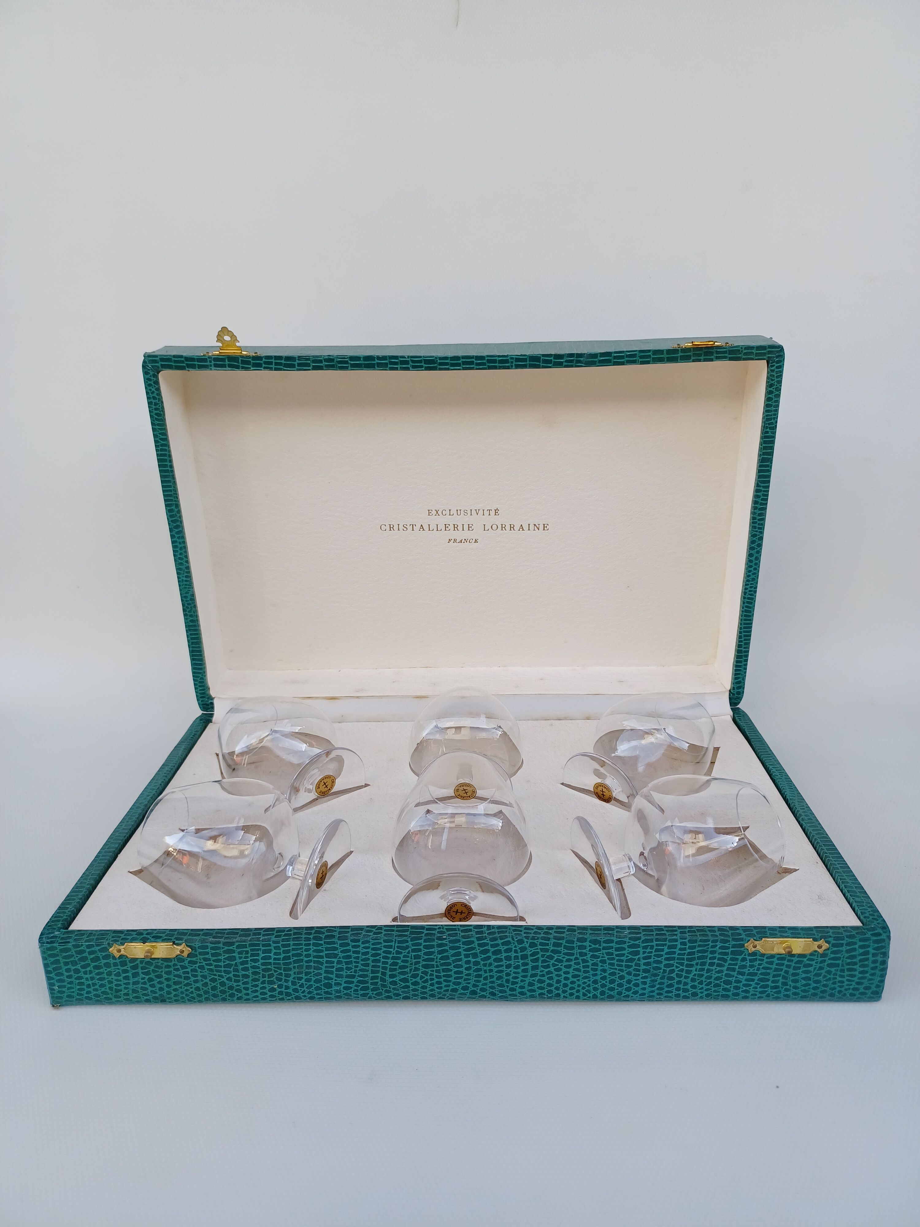 Box of 6 digestive glasses in lorraine crystal 50