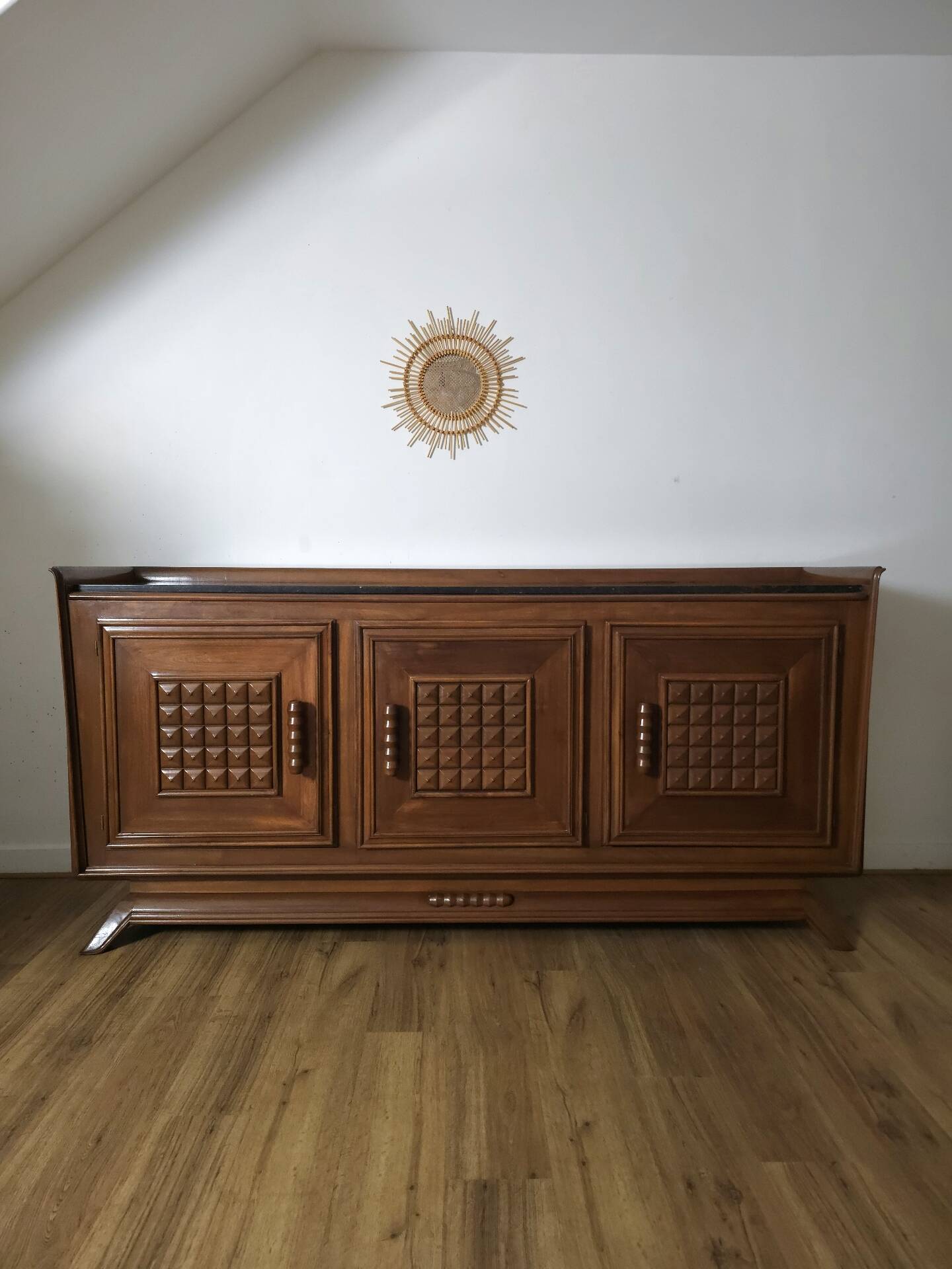 Rare French buffet "Pointe de Diamant" – Antique cabinetmaking work