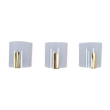 Mid-Century Modern Lucite and Brass Sconces by Metalarte, Spain, 1980