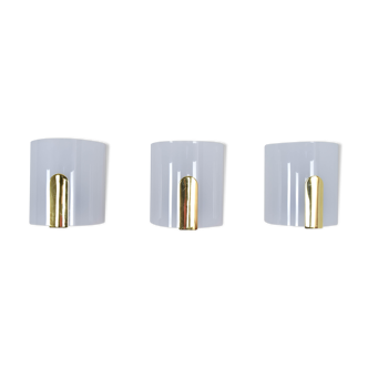 Mid-Century Modern Lucite and Brass Sconces by Metalarte, Spain, 1980