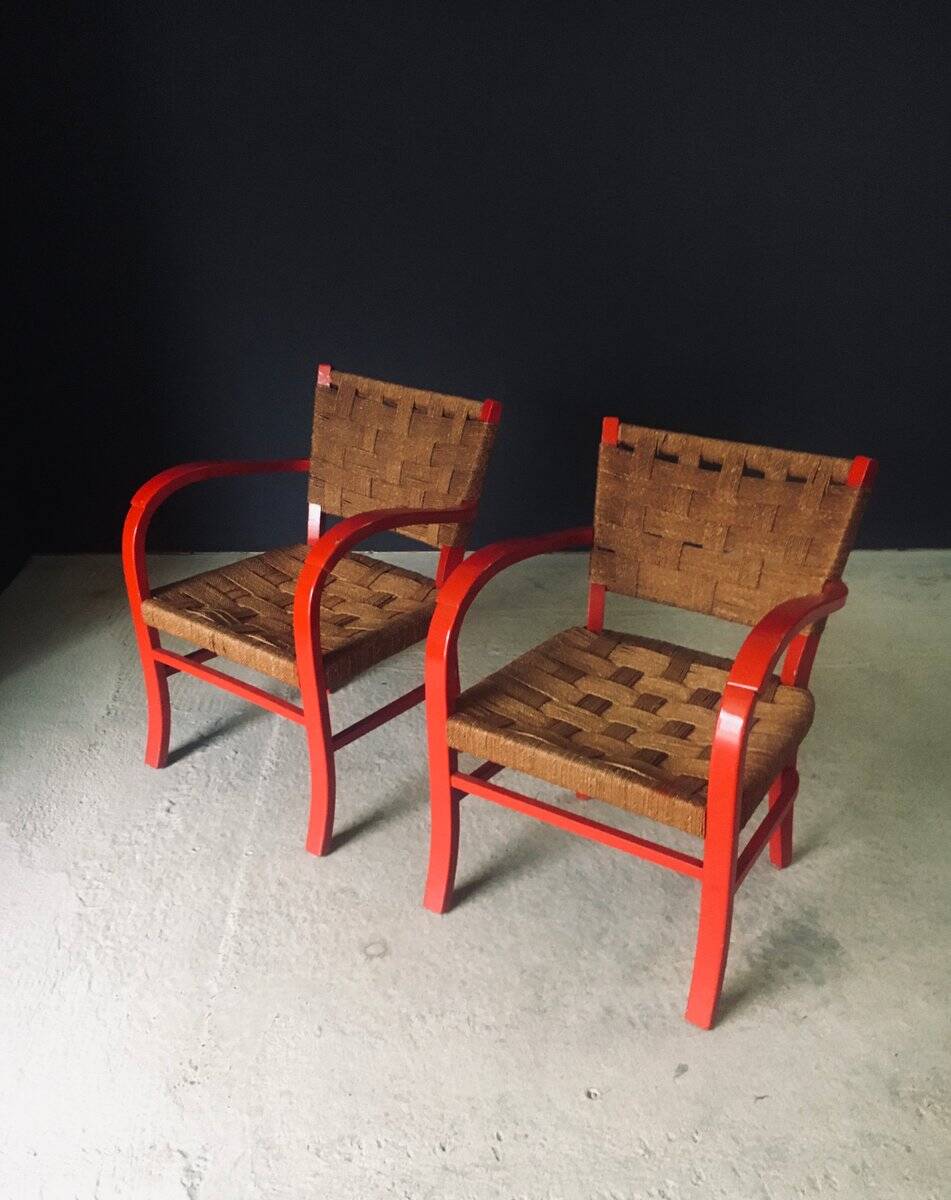Mediterranean Armchairs, France, 1950s, Set of 2