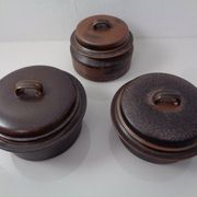Finnish Ruska Soup Bowls with Lids by Ulla Procope for Arabia, Set of 3, 1960s, Set of 3