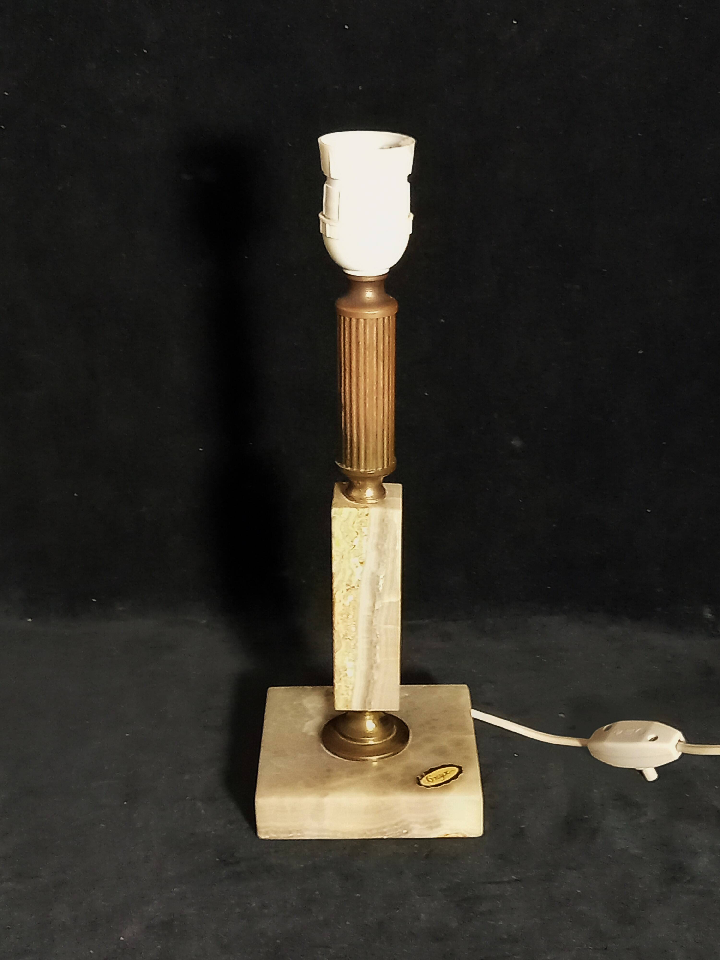 Onyx and Travertine Table Lamp Base