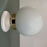 Vintage wall or ceiling light globe in white opaline.