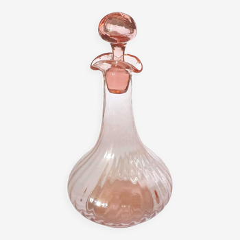 Pink glass decanter