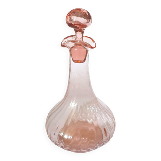 Pink glass decanter