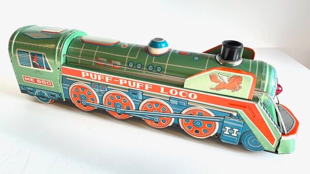 Metal toy vintage locomotive