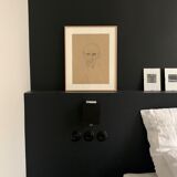 Original portrait sketch of architect Mies Van der Rohe