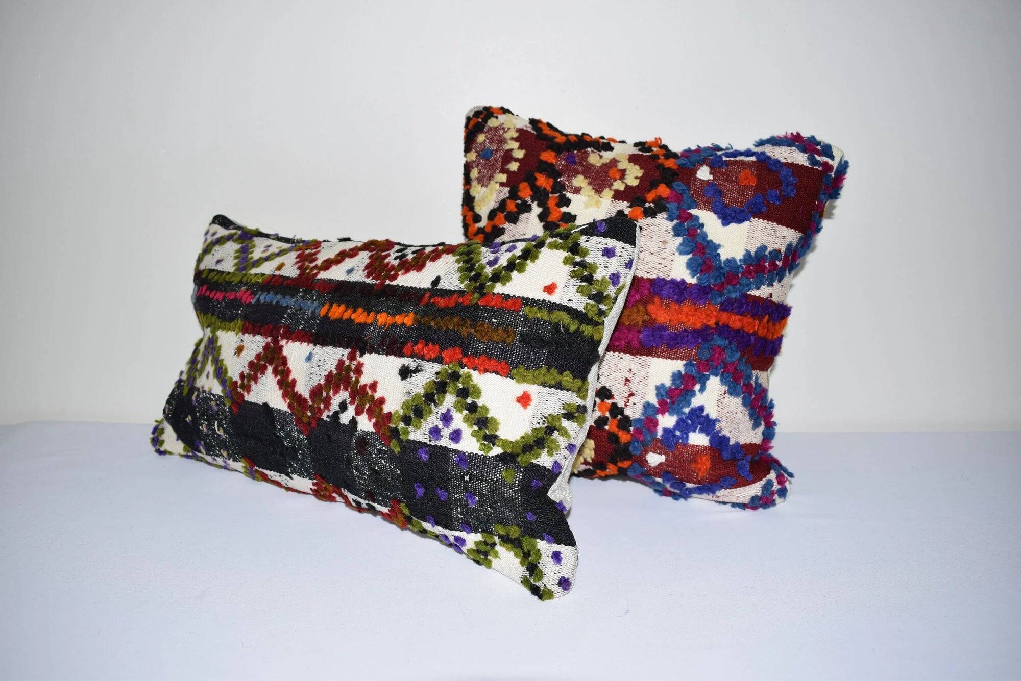 Set of 2 vintage kilim cushion covers 41x41 cm