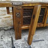 Oak and metal workbench