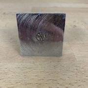 Art Deco chromed metal dice sculpture