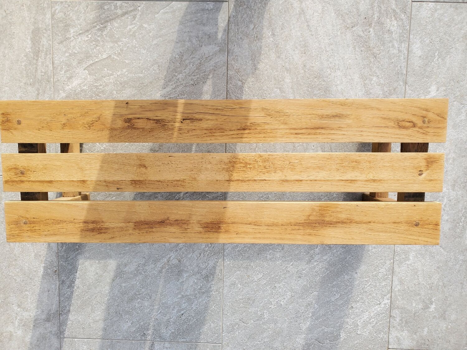 Small bench in raw oak