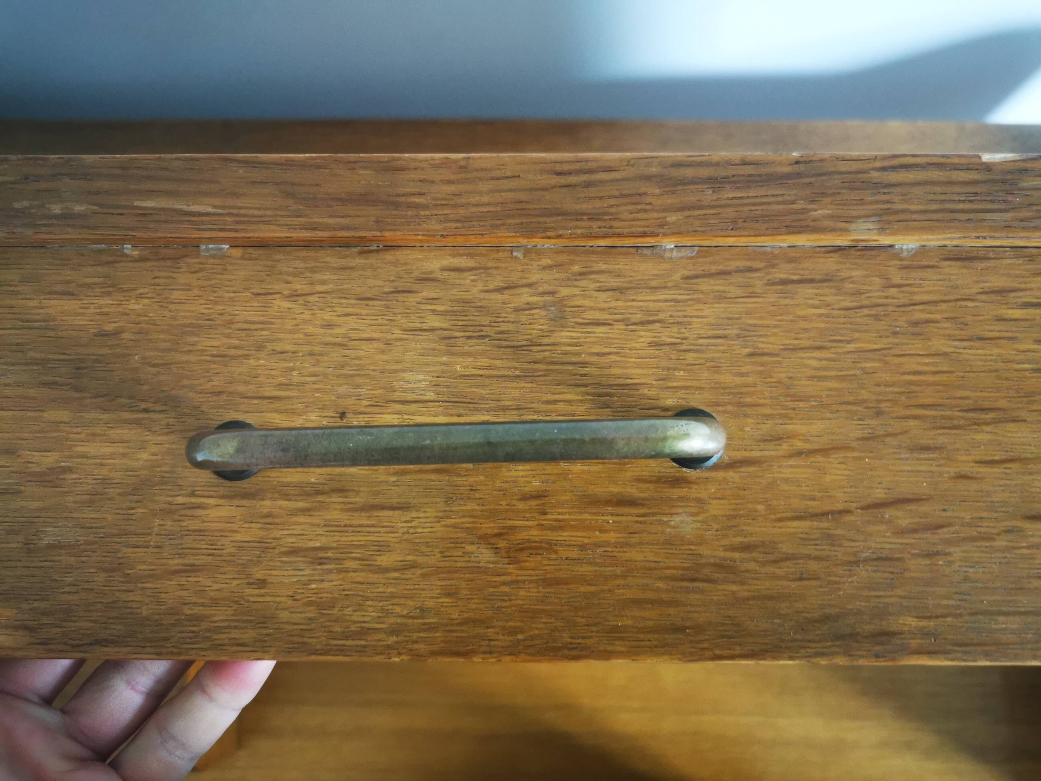 Oak veneer console dressing table