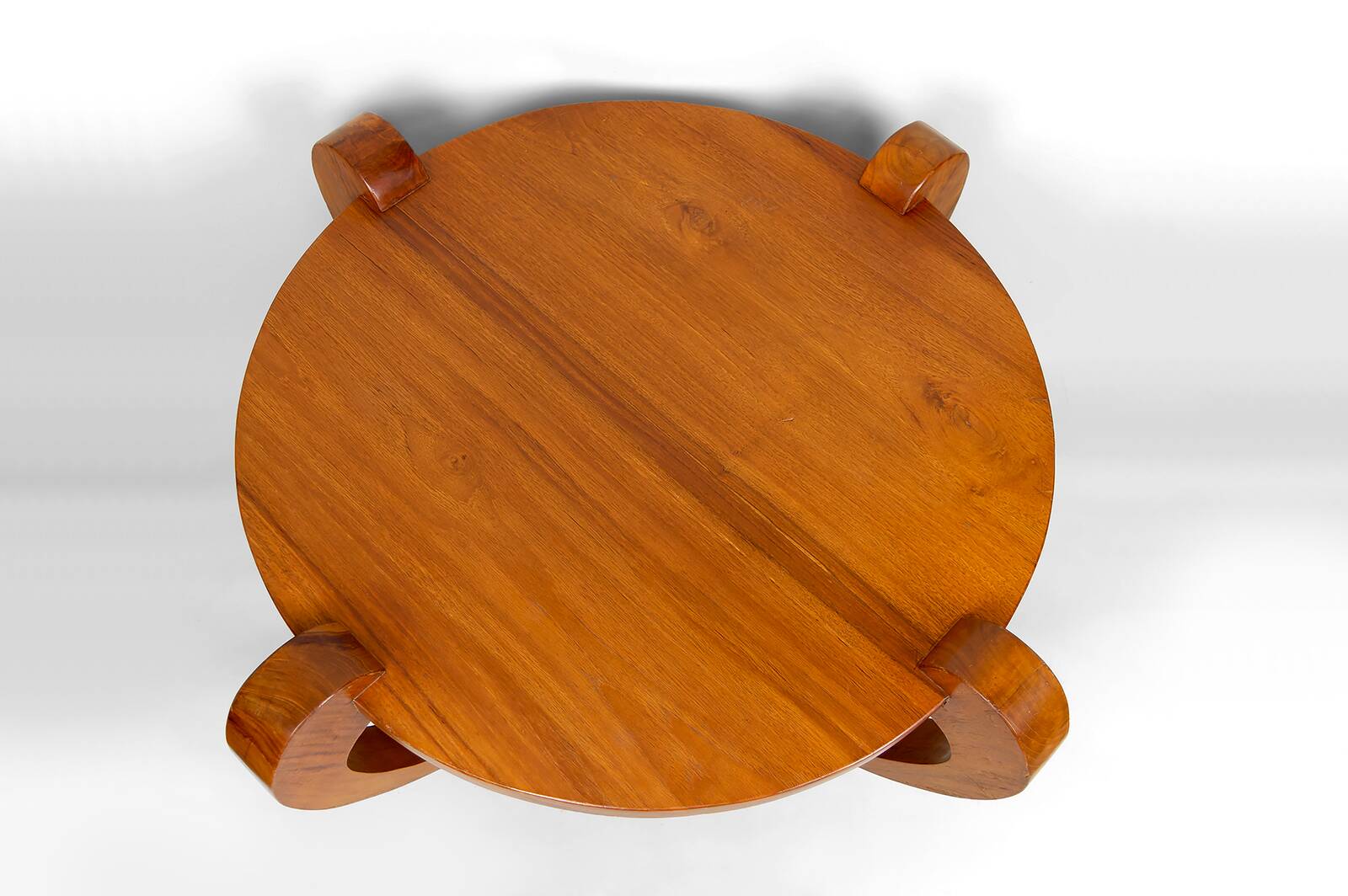 Pedestal Table, Solid Teak Coffee Table, Art Deco Colonial, c. 1930