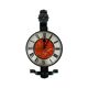 Metalwork electric wall clock VEB Elektrobau Greiz, Germany 1970s