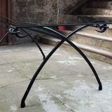 Table à manger fer forgé et verre