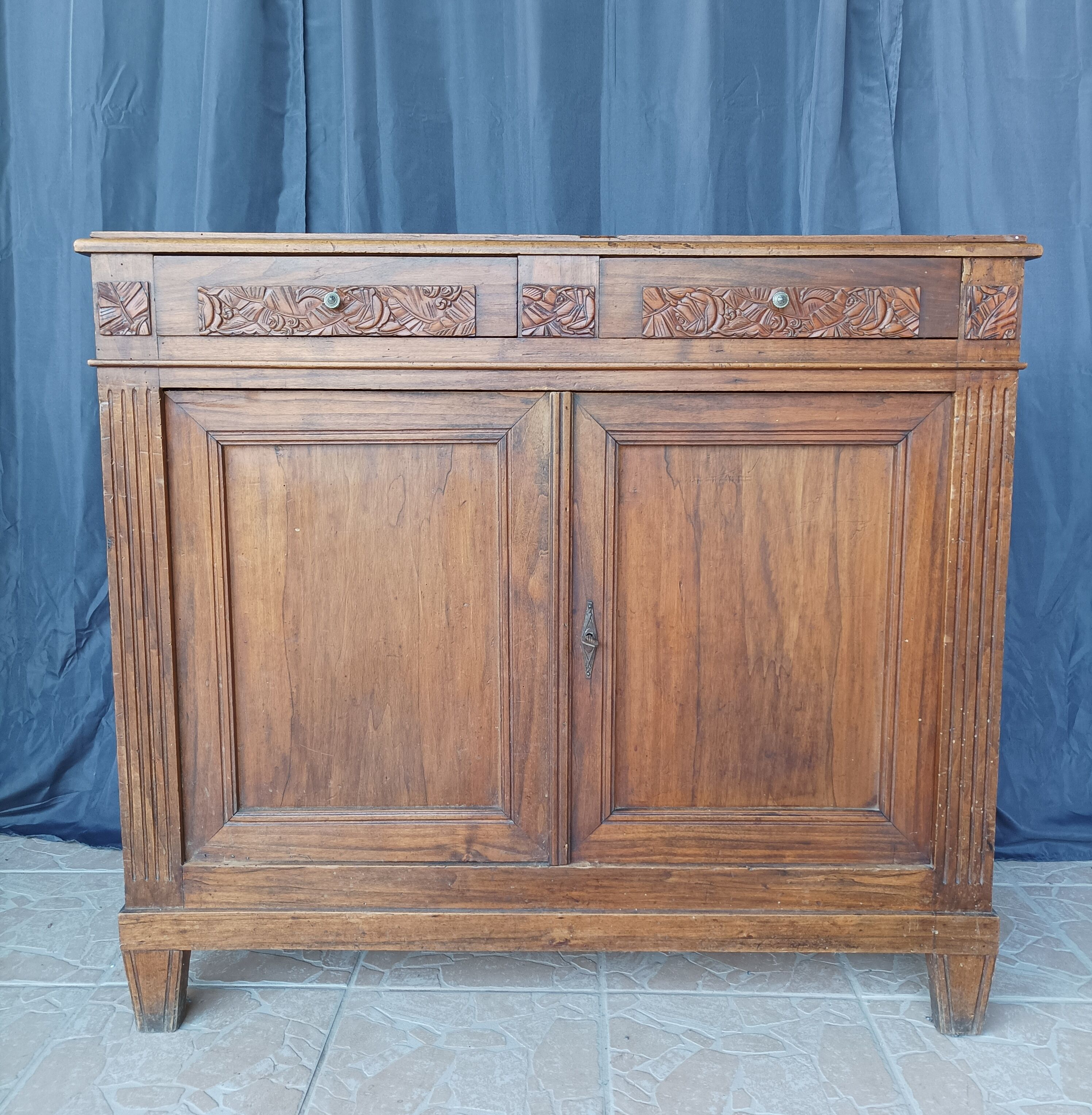 Low art deco walnut sideboard